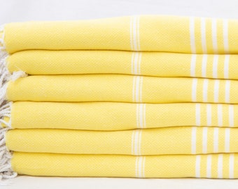 Personalized Gift, Turkish Towel, Yellow Beach Towel, 40x70 Bath Towel, Quick Dry Towel, Sand Free Towel, Turkish Peshtemal, Hammam Towel,