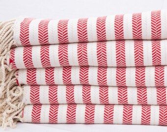 Red Turkish Beach Towel, Personalized Towel, Sand Free Towel, Quick Dry Towel, Bachelorette Towel, Hammam Towel, Wholesale Towel, Peshtemal