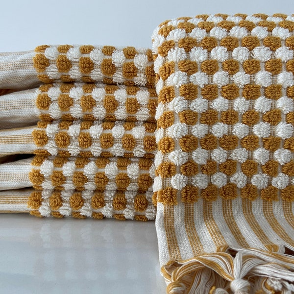 Mustard Organic Towel, Soft Towel 18x37, Turkish Bath Towel, Hand Towel, Face Towel, Kitchen Towel, Guest Towel, Small Towel, Peshkir Towel