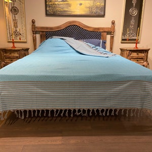 Wholesale Blanket, Turkish Blanket 79x102, Wedding Gift Blanket, Turquoise Blanket, Turkish Throw, Organic Cotton Blanket, Turkish Bedspread