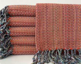 Burnt Orange Turkish Towel 40x70, Personalized Towel, Turkish Beach Towel, Peshtemal Hammam Towel, Quick Dry Towel, Soft Towel, Spa Towel