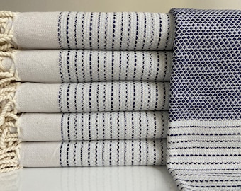 Personalized Turkish Cotton Towel: Navy Beach, Bachelorette Gift (40x70)