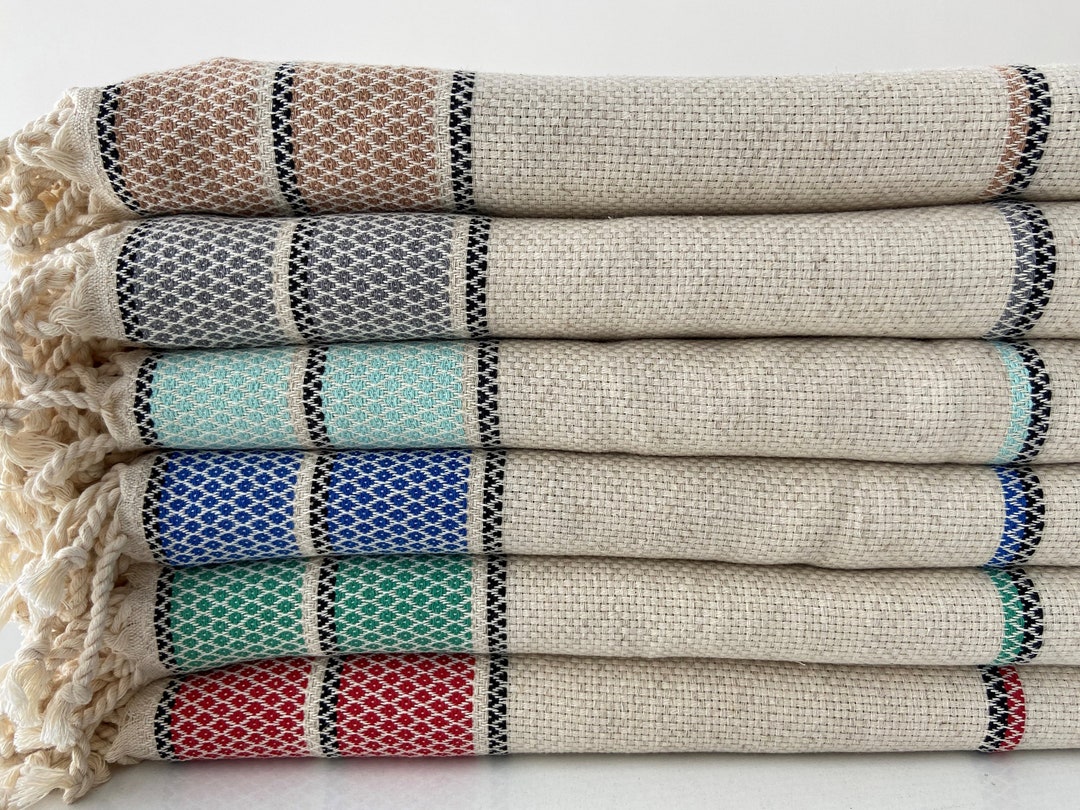 Personalized Turkish Towel, Organic Linen Towel, Beach Towel, Turkish ...