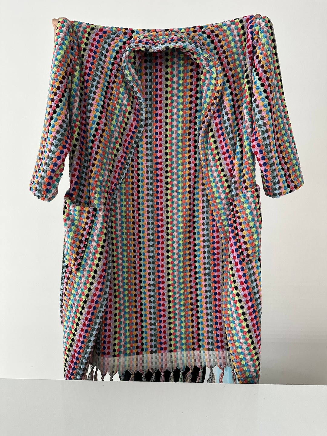 Unisex Turkish Bathrobe, Organic Cotton Bathrobe, Personalized Gift, Turkish Towel, Handwoven