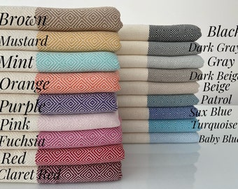 Personalized Turkish Towel, Hand Towel, Personalized Gift, Turkish Beach Towel, Wedding gift Towel, Kitchen Towel, Dish Towel, Organic Towel
