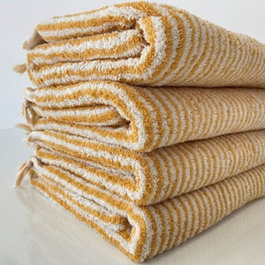 Organic Bath Towel 36x70, Thick Absorbent Towel, Personalized Towel, Housewarming Gift, Soft Towel, Mustard Beach Towel, Wholesale Towel