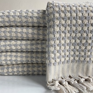 Turkish Hand Towel 18x37, Kitchen Towel, Dish Towel, Face Towel, Head Towel, Small Towel, Turkish Tea Towel, Soft Towel, Gray Bath Towel