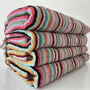 Multi coloured bath towels sale