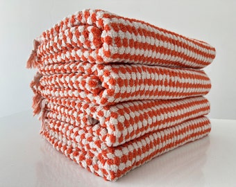 Serviette en coton bio, serviette de bain orange 36 x 70, serviette absorbante épaisse, serviette douce, cadeau de pendaison de crémaillère, serviette en gros, serviette personnalisée