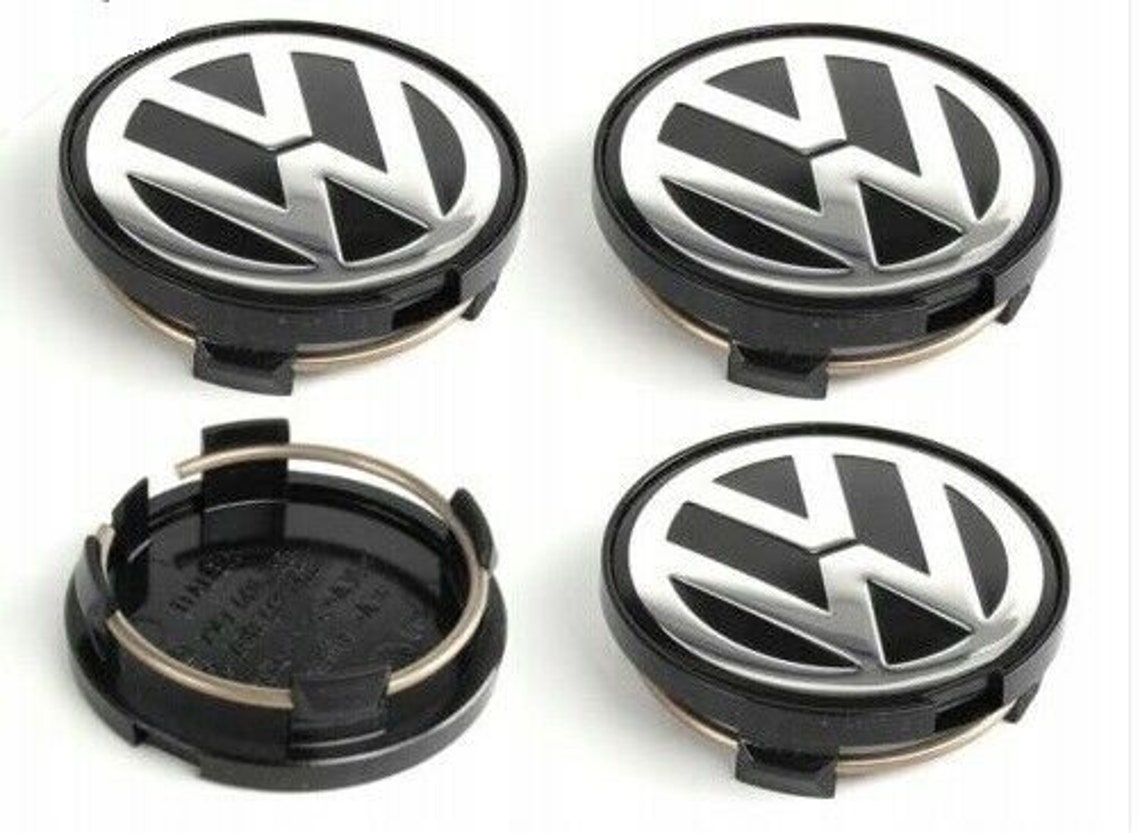 VW Center Caps 63mm Black SET OF 4 Etsy