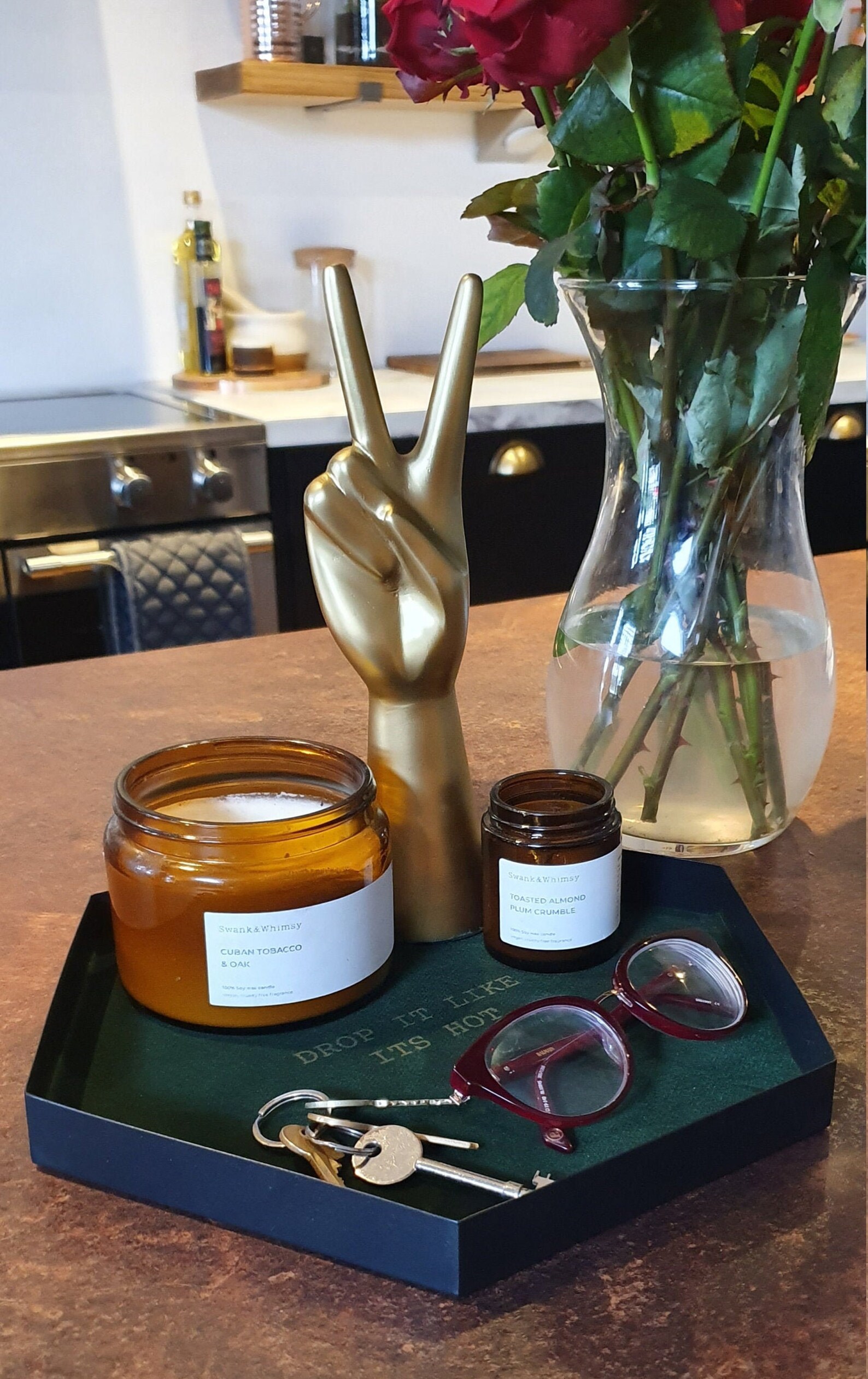 Home bar tray metal drinks tray matt black tray decorative Etsy