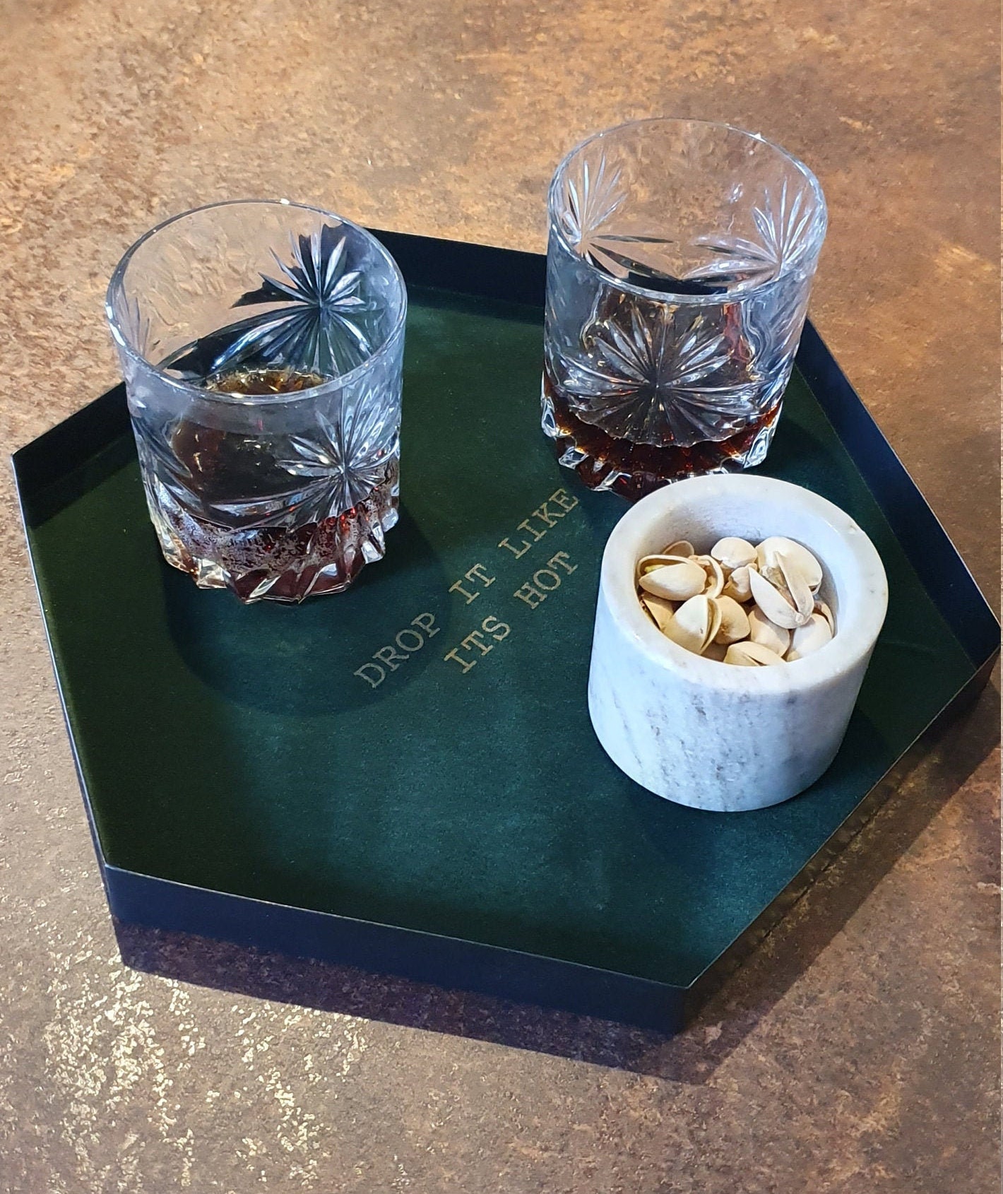 Home bar tray metal drinks tray matt black tray decorative Etsy