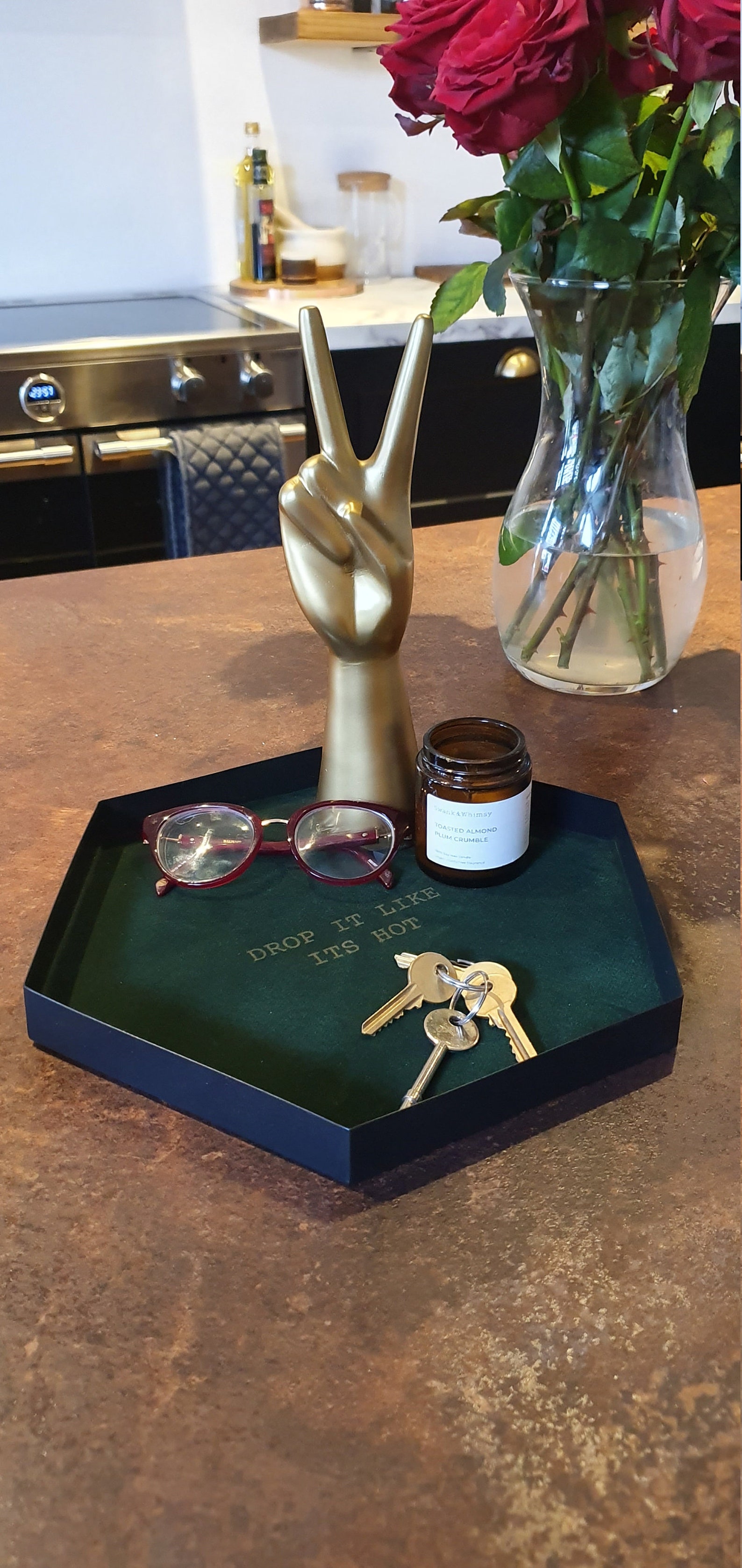 Home bar tray metal drinks tray matt black tray decorative Etsy