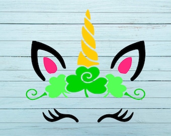 St Patricks Day SVG, Shamrock SVG, Unicorn SVG, Lucky svg, cut file, clipart, svg files for silhouette, files for cricut, svg, dxf, eps, png