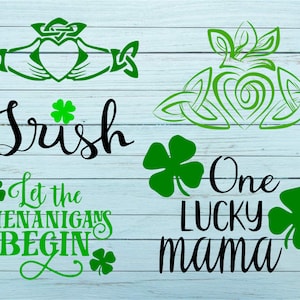 St Patricks Day SVG, Claddagh SVG, Shamrock SVG, Irish svg, lucky clipart, svg files for silhouette, files for cricut, svg, dxf, eps, png
