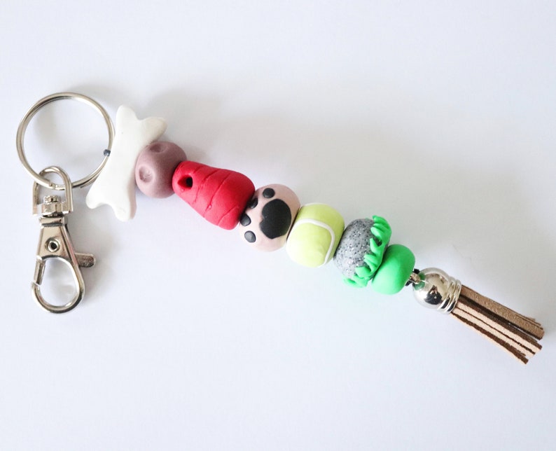 Paw Print Polymer Clay Beaded Lanyard Keychain accessories