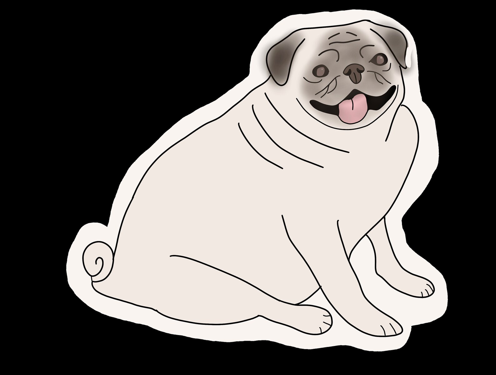Custom Pug Sticker Look Alike you send photos Pet Dog Etsy
