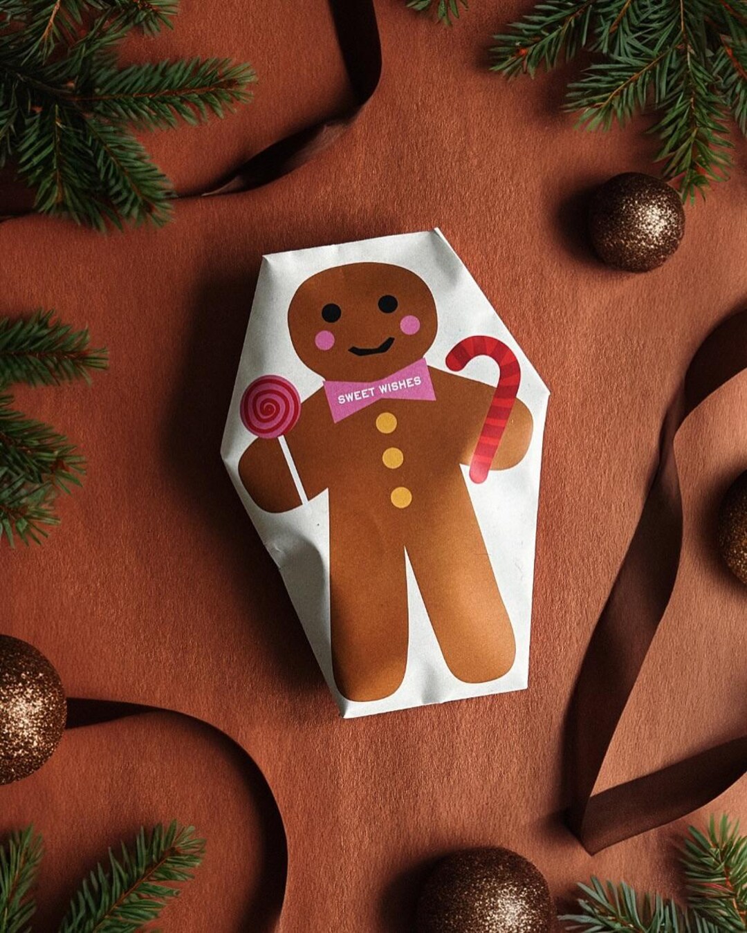 Gingerbread Man (single) - an Inside-out Greeting Card That Doubles as ...