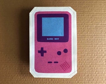Gameboy rose - enveloppe cadeau faite main / boulette en papier (pochette cadeau, enveloppe porte-bonheur qui sert également de carte de voeux)