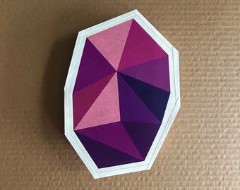 Cristal violet améthyste - enveloppe cadeau faite main / boulette en papier (pochette cadeau, enveloppe porte-bonheur qui sert également de carte de voeux)
