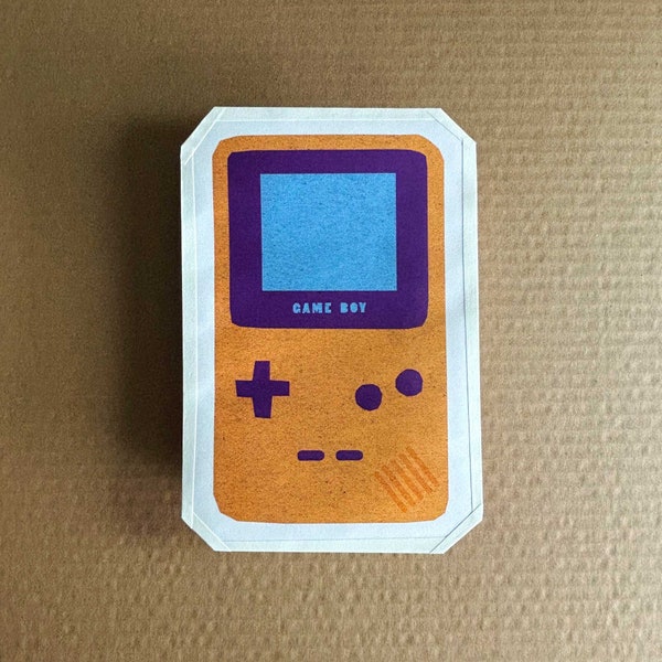 Yellow Gameboy - handmade gift envelope / paper dumpling (gift pouch, lucky money envelope that doubles as the greeting card)