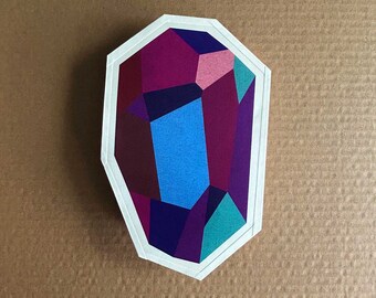 Tourmaline violette cristal - enveloppe cadeau faite main / boulette en papier (pochette cadeau, enveloppe porte-bonheur qui sert également de carte de voeux)
