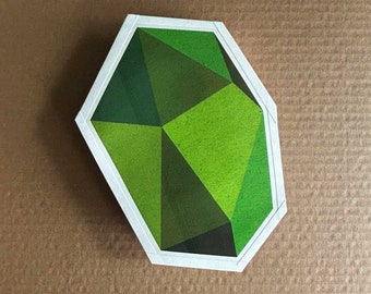Péridot vert cristal - enveloppe cadeau faite main / boulette en papier (pochette cadeau, enveloppe porte-bonheur qui sert également de carte de voeux)