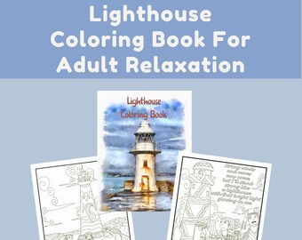 Lighthouse Coloring Etsy