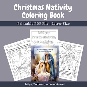 Christmas Nativity Coloring Book | Nativity Scene Coloring Pages | Coloring Book for Adults | Relaxation Coloring Book