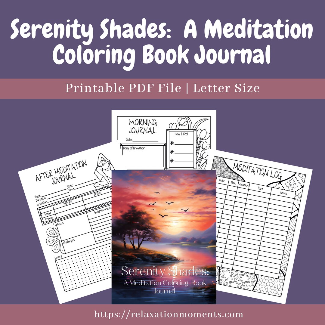 Serenity Shades: A Meditation Coloring Book Journal, Meditation