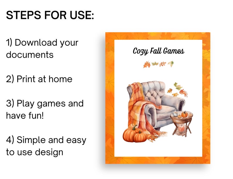 Cozy Fall Games Bundle, Printable Games, Printable Fall Games, Halloween Games, Autumn