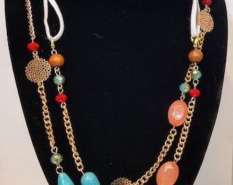2-in-1 Designer Gold chain and Beads Necklace and Mask Holder, Mask Necklace, Mask Chain, Mask Lanyard - Great gift for her!