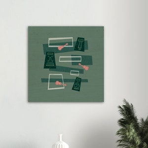 UKULELE TRIO V1 Wood Canvas Tiki Wall Art Print