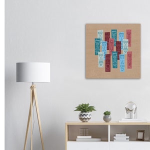 SINGING TIKIS V3 Mid Century Modern Tiki Pattern Wood Canvas Art Print