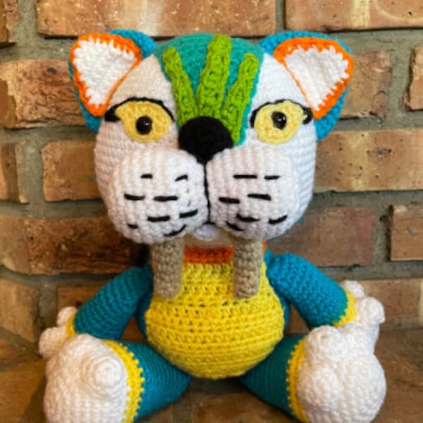 PATTERN - Colorful Sabertooth Cat Amigurumi Crochet | Tiger Plushie