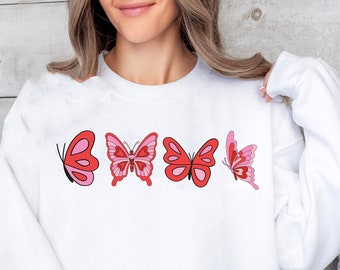 Butterfly Shirt, Valentines Day Shirt for Women, Valentines Day Gift, Butterfly Butterfly Shirt , Cute Valentines Day Shirt,Heart Shirt
