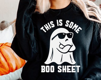 This Is Some Boo Sheet Shirt, Funny Halloween Shirt, Retro Halloween Pumpkin Shirt,Spooky Season Shirt,Halloween, Christmas, Anniversary tee