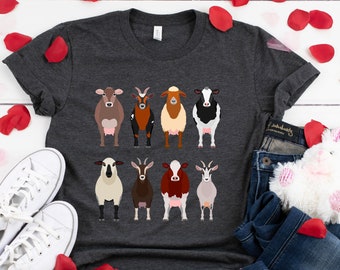 Boerderij dier shirt voor verjaardagscadeau voor vrouwen, boerderij dier Tshirt voor vrouwen, boerderij dier cadeau voor haar, schattig boerderij cadeau voor moeder, boerderij kinderen shirt