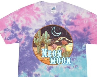 Tie dye Moon  Tee, Celestial Tee, Vintage Tee, Mystical Tee, Moon Shirt, Bohemian Tie dye shirt, Sarcastic T-Shirt, Mom Tie dye shirt