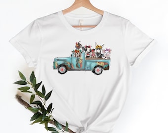 Farm Animal Truck Shirt voor verjaardagscadeau voor vrouwen - boerderij dier Tshirt voor vrouwen - boerderij dier cadeau voor haar - schattig boerderij cadeau voor moeder,