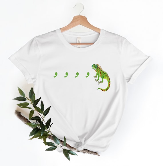 Funny Grammar shirt,book lover shirt,Chameleon Shirt,Comma Comma Chameleon, English Teacher Lizard Shirt,reading shirt,Iguana comma shirt
