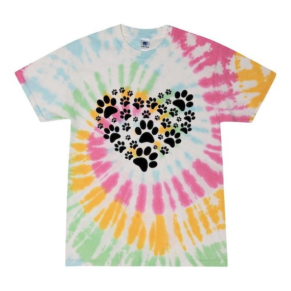 Tie dye dog paw shirt cheap