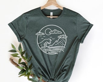 Hiking Shirt,, Mountain Shirt, Men's Shirts,Pacific Northwest tee, Adventure Shirt,Nature Shirt, Camping Shirts, Wanderlust Shirt, PNW Shirt