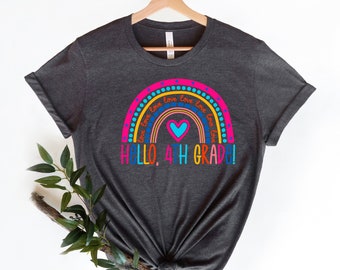 Personalized Rainbow Teacher Tshirt, Pencil Rainbow Teacher Name Shirt, Custom Fourth Grade Teacher Shirt,4th Grade Rainbow Teacher Shirt,