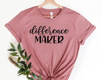 Difference Maker Shirt, Lustiges LehrerLeben Shirt, Erzieher T-Shirt, Lehrer Leben Shirt, Geschenk für beste Lehrer, Lehrer Wertschätzung Shirt