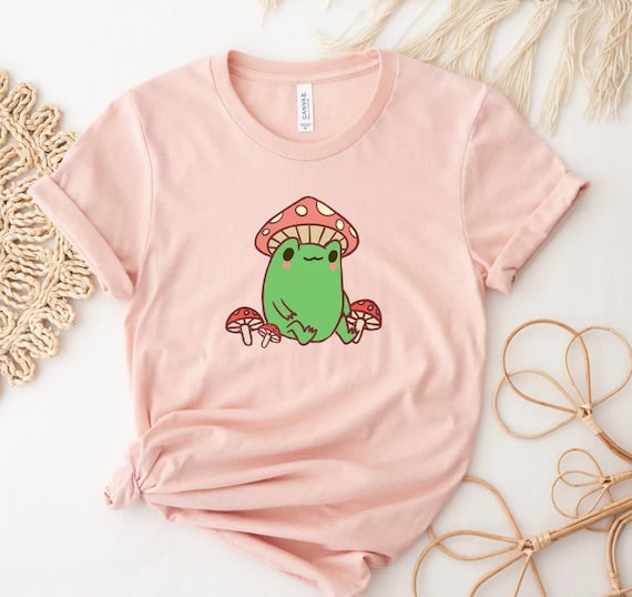 Funny Frog Shirt, Frog And Mushroom Shirt, Cute Frog Shirt, Mushroom T Shirt, Mushroom Shirt Women, Funny Animal Shirt, Women frog Shirt,