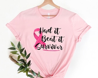 Cancer Shirt for Women,Cancer Support Team Tee, Cancer Awareness Tee,Breast Cancer Shirt, Cancer Awareness T-Shirt, Had it Beat it Survivor