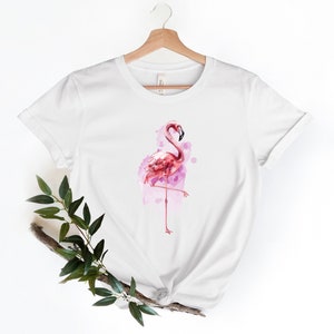 Women&#39;s Flamingo t Shirt, Flamingo Gift for Women, Flamingo Tee, Flamingo Shirt Gift, Mingo Tee, Flamingo Gift,Watercolor Flaming Shirt