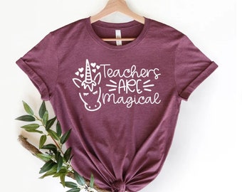 Unicorn Teacher Shirts, Teach Love Inspire Shirt, Back To School Shirt, First Grade Teacher Shirts, Teacher Appreciation Shirt