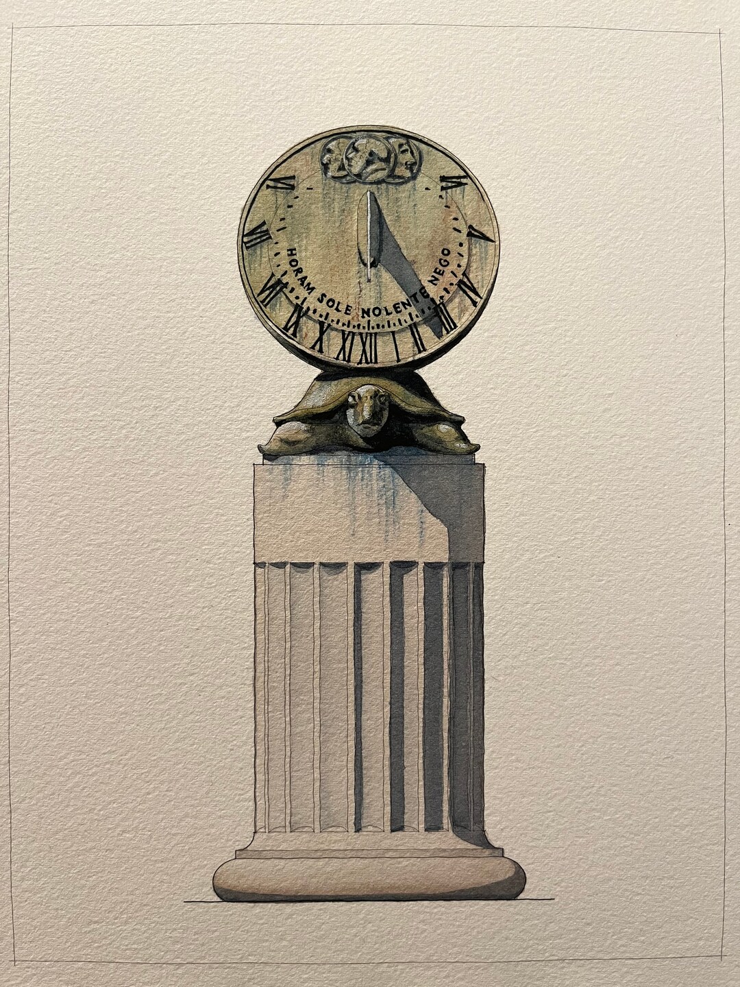 Turtle Sundial Golden Gate Park San Francisco Watercolor Etsy